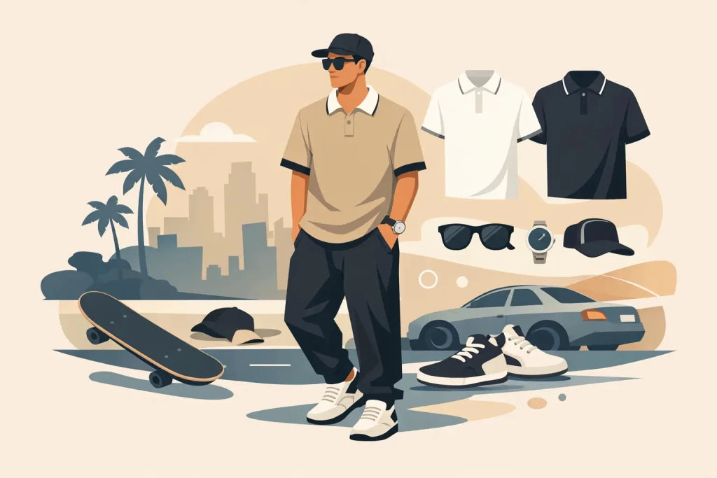 Polo Shirt Streetwear stylen für Herren - Black Ursus | Urban Streetwear