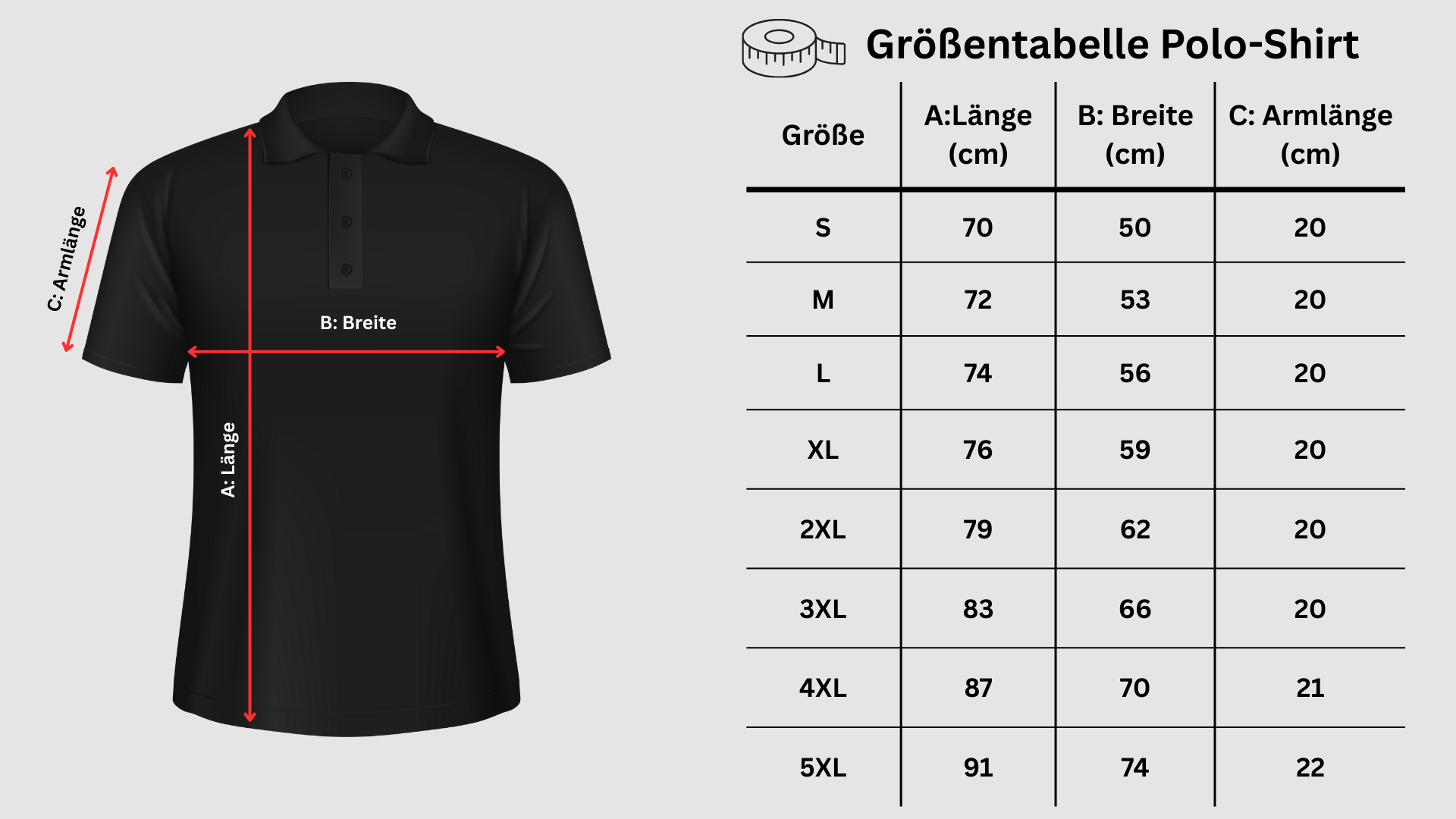 Groesse_Unisex_Polo-Shirt