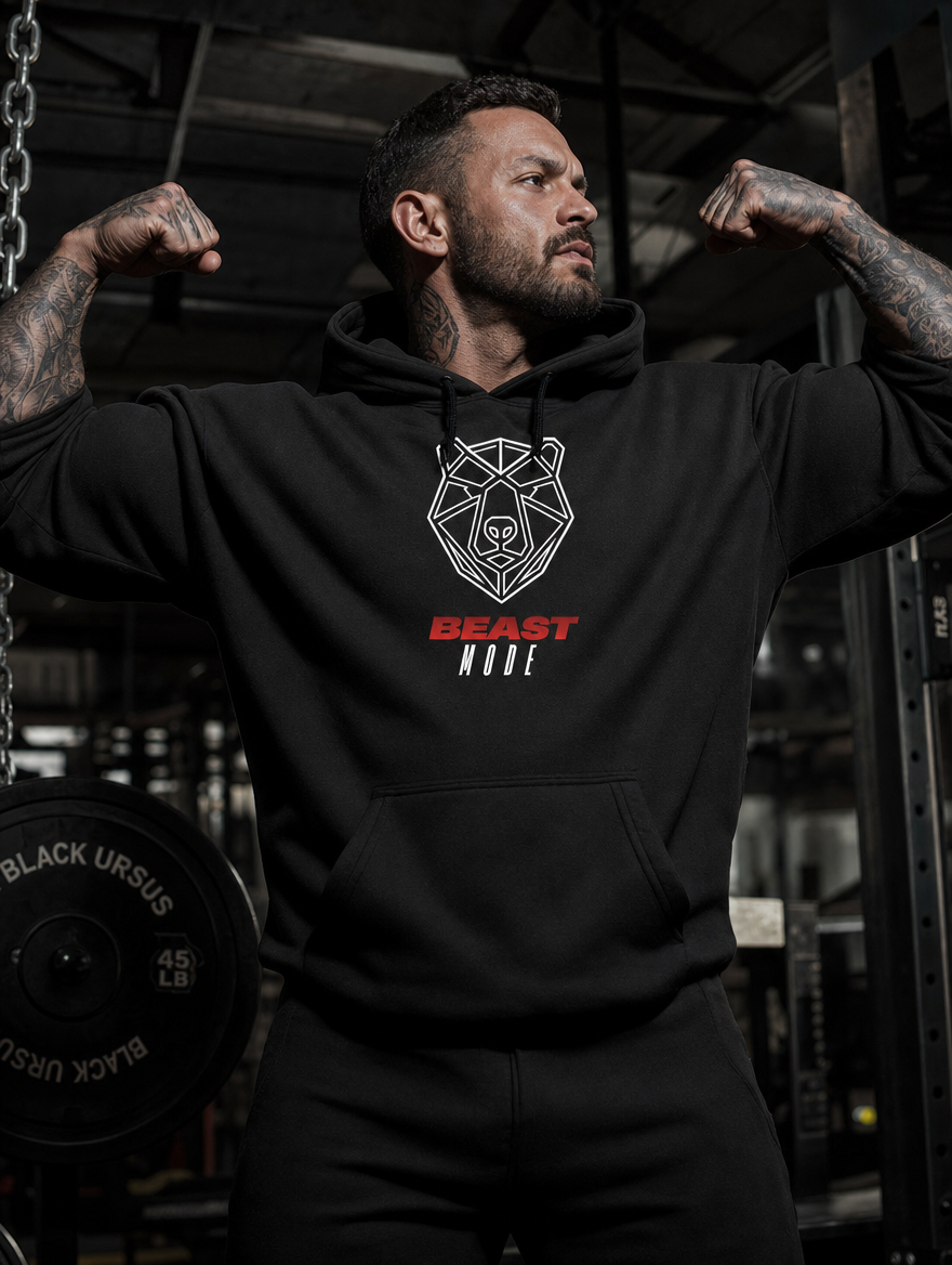 Hoodie "Beast Mode" – Gym & Bodybuilding S–5XL | Black Ursus