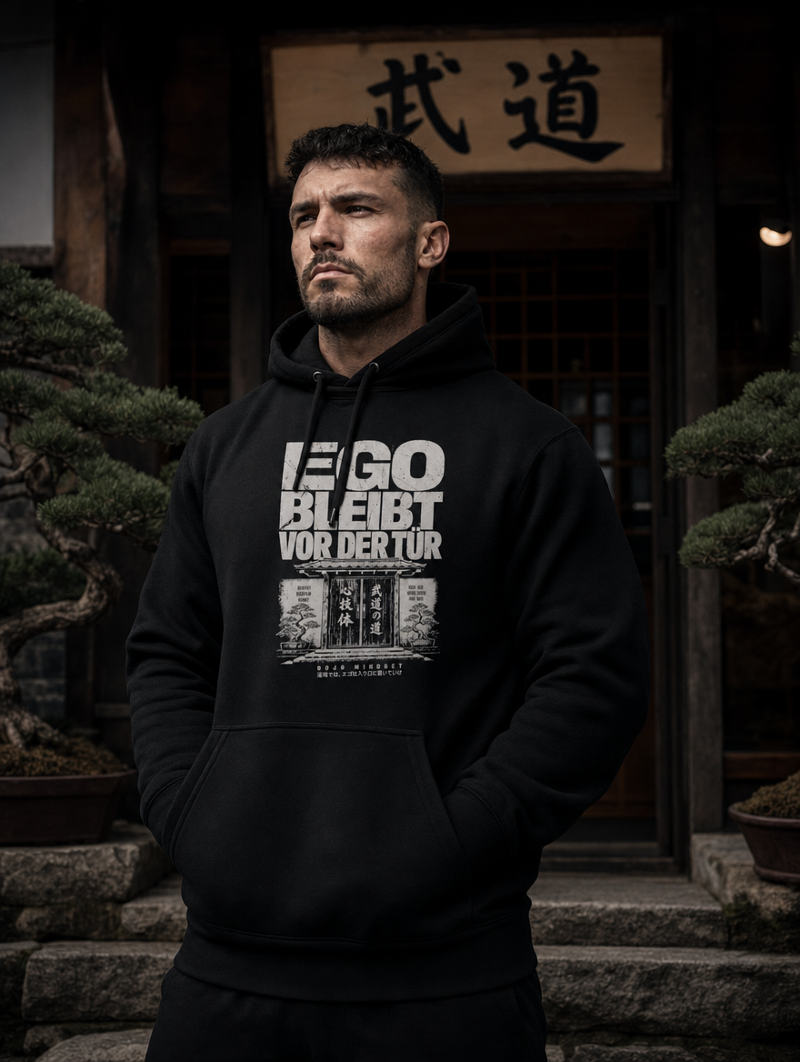 Hoodie "Ego bleibt vor der Tür" – BJJ & Jiu-Jitsu S–5XL | Black Ursus