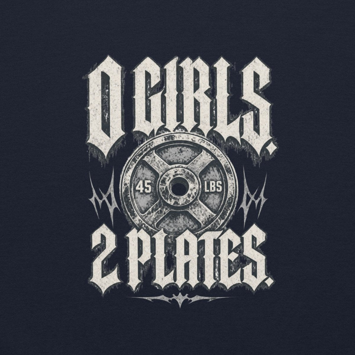 Gym Hoodie "0 Girls - 2 Plates" – Unisex Streetwear, S–5XL | Black Ursus - Streetwear - size_range | Black Ursus