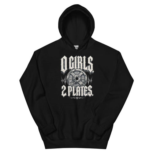 Gym Hoodie "0 Girls - 2 Plates" – Unisex Streetwear, S–5XL | Black Ursus - Streetwear - size_range | Black Ursus