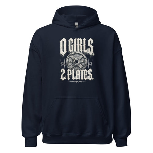 Gym Hoodie "0 Girls - 2 Plates" – Unisex Streetwear, S–5XL | Black Ursus - Streetwear - size_range | Black Ursus