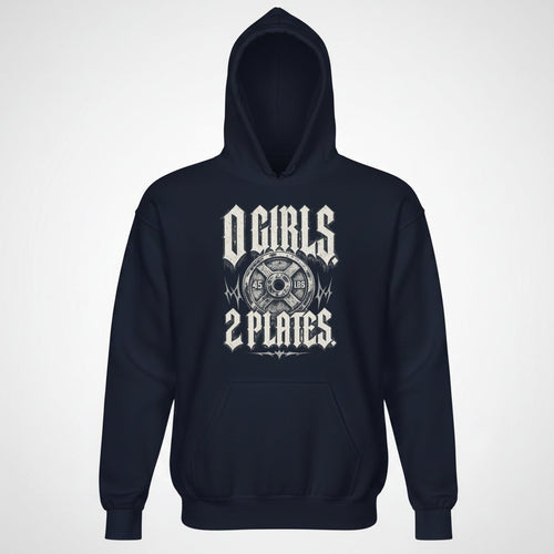Gym Hoodie "0 Girls - 2 Plates" – Unisex Streetwear, S–5XL | Black Ursus - Streetwear - size_range | Black Ursus