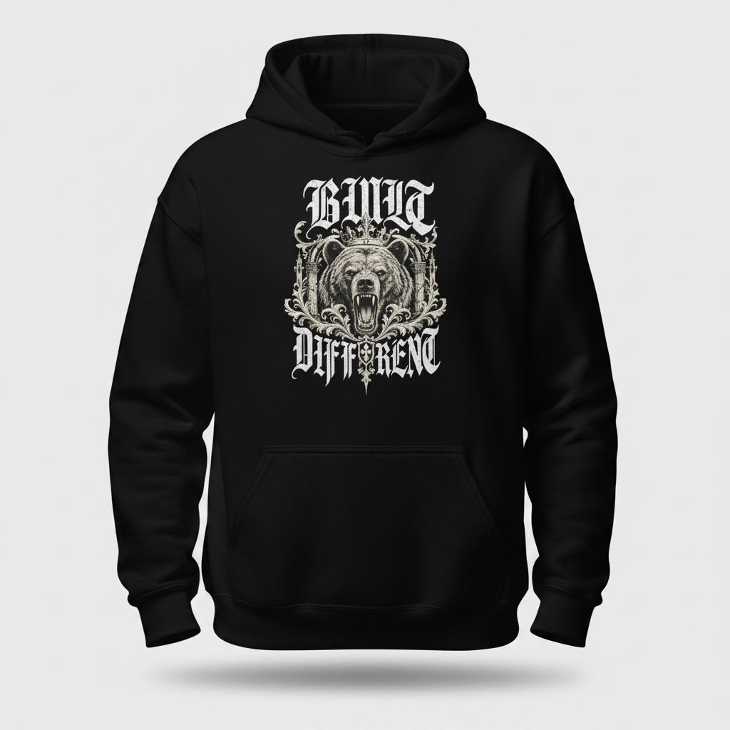 Gym Hoodie "BULID" - Streetwear - size_range | Black Ursus