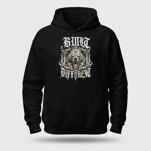 Gym Hoodie "BULID" - Streetwear - size_range | Black Ursus