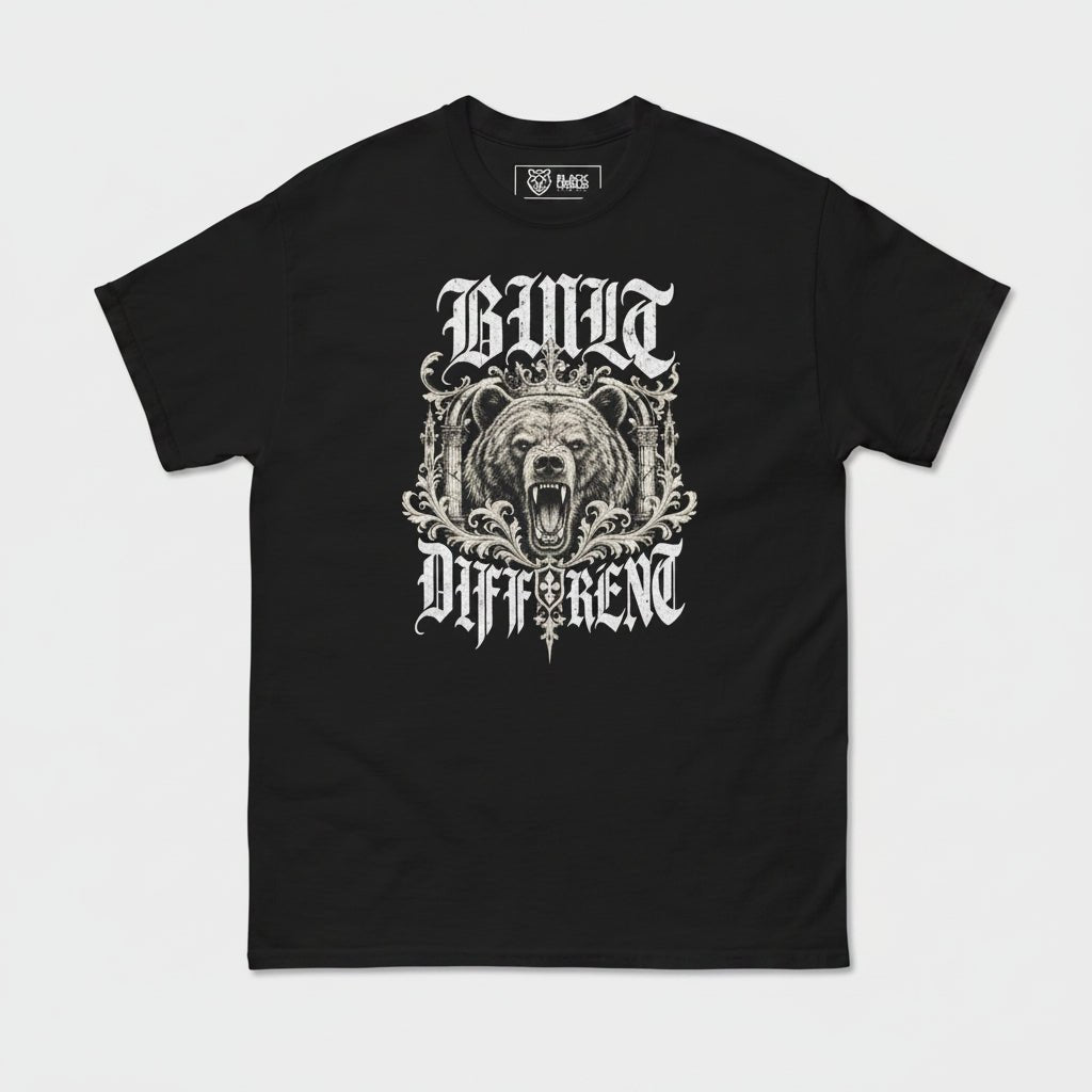 Gym T-Shirt "BULID" - Streetwear - size_range | Black Ursus