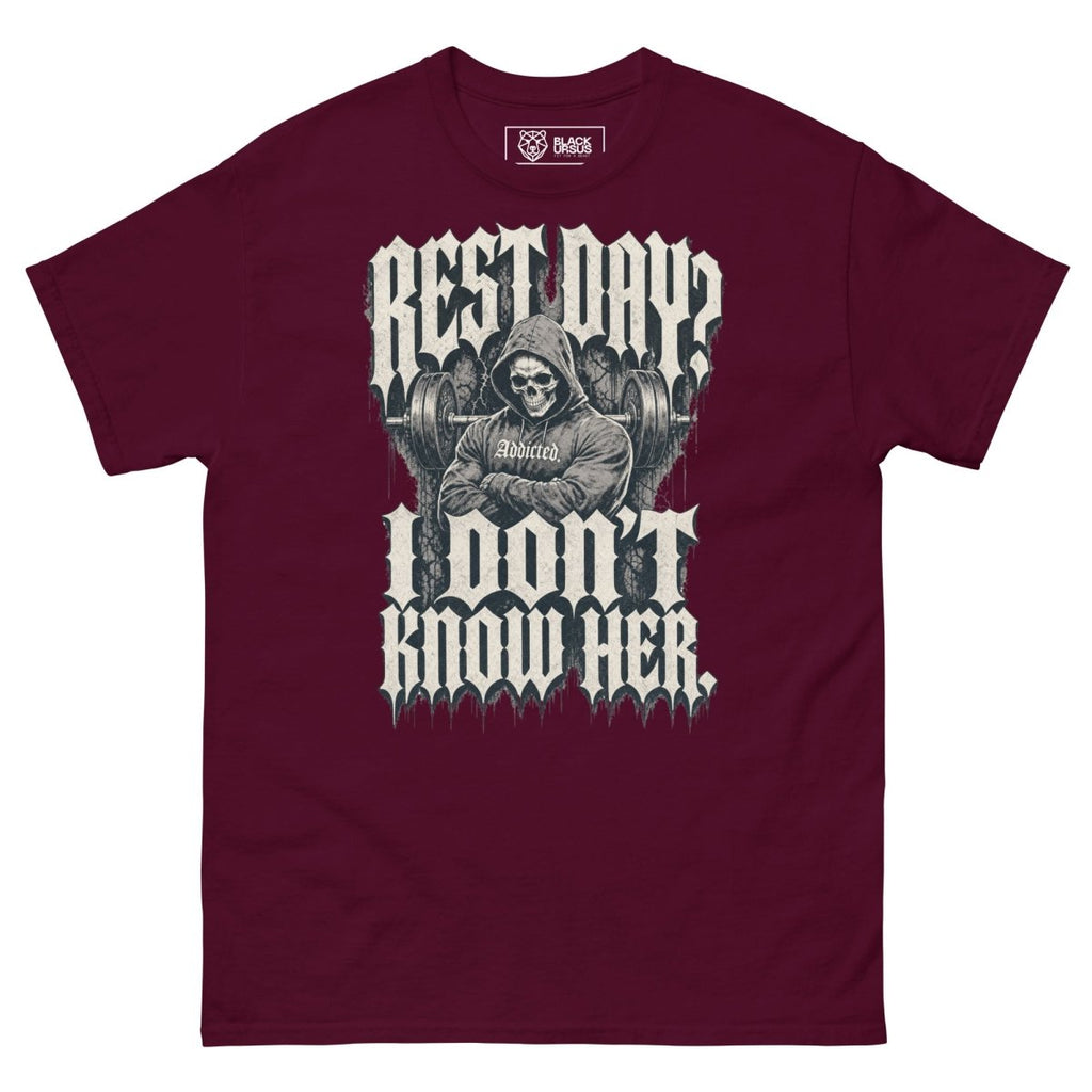 Gym T-Shirt "REST DAY" – Unisex, 180g, S–5XL | Black Ursus - Streetwear - size_range | Black Ursus