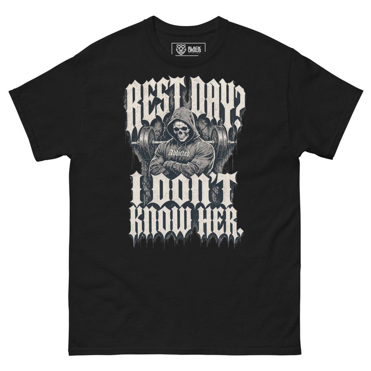 Gym T-Shirt "REST DAY" – Unisex, 180g, S–5XL | Black Ursus - Streetwear - size_range | Black Ursus