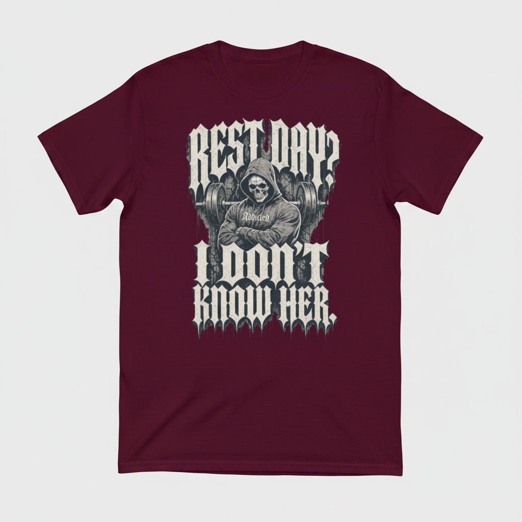 Gym T-Shirt "REST DAY" – Unisex, 180g, S–5XL | Black Ursus - Streetwear - size_range | Black Ursus