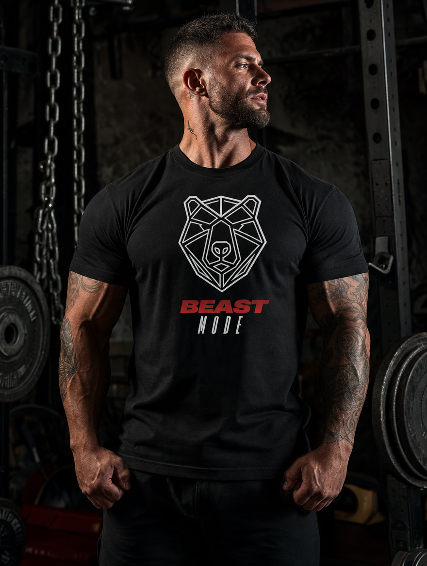 T-Shirt "Beast Mode" – Gym & Bodybuilding S–5XL | Black Ursus