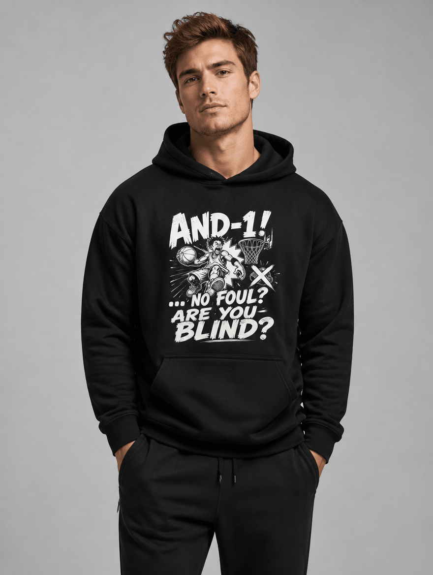 Hoodie "AND 1" – Basketball Streetwear S–5XL | Black Ursus - Streetwear - size_range | Black Ursus