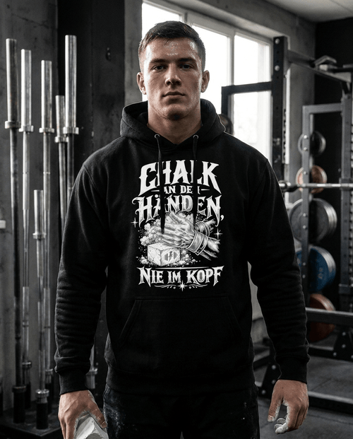 Hoodie "Chalk An Den Händen, Nie Im Kopf" – Gym & Bodybuilding S–5XL | Black Ursus - Streetwear - size_range | Black Ursus
