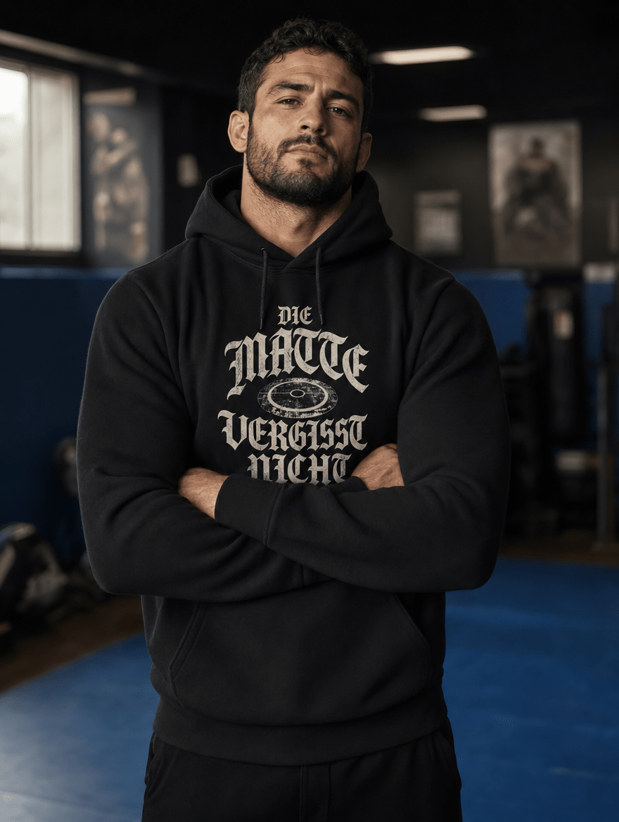 Hoodie "DIE MATTE VERGISST NICHT" – BJJ & Jiu-Jitsu S–5XL | Black Ursus - Streetwear - size_range | Black Ursus