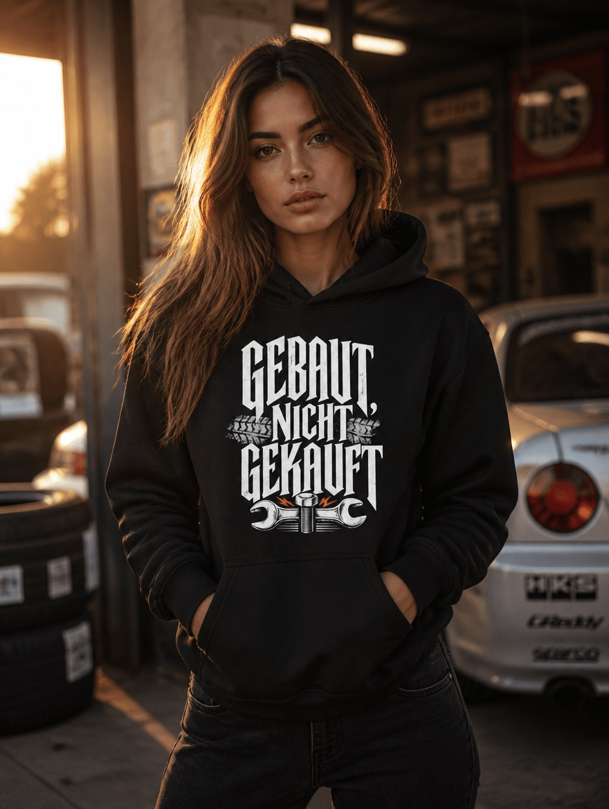 Hoodie "Gebaut, Nicht Gekauft" – JDM & Japan Streetwear S–5XL | Black Ursus - Streetwear - size_range | Black Ursus