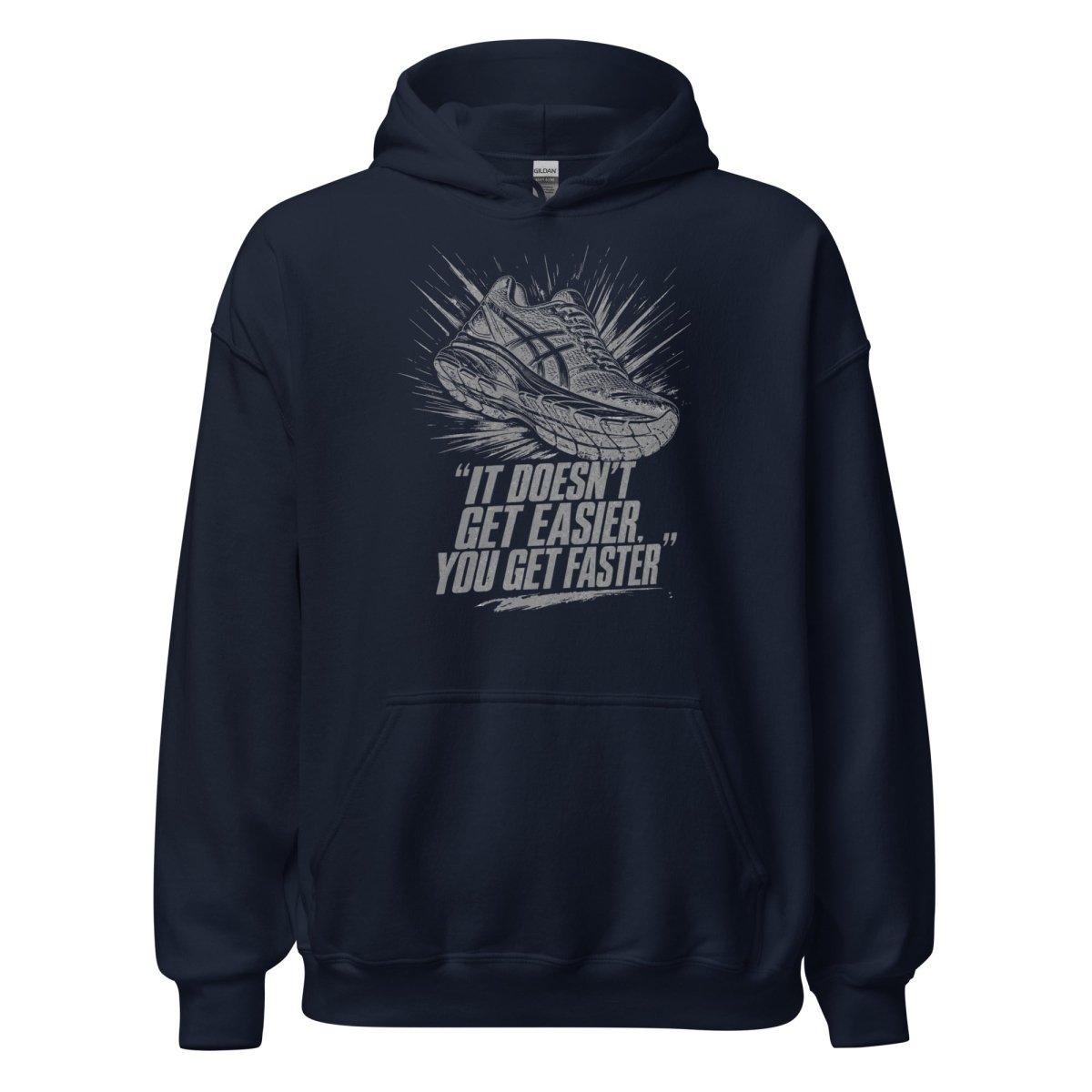 Hoodie "It Doesn't Get Easier, You Get Faster" – Running & Laufen S–5XL | Black Ursus - Streetwear - size_range | Black Ursus