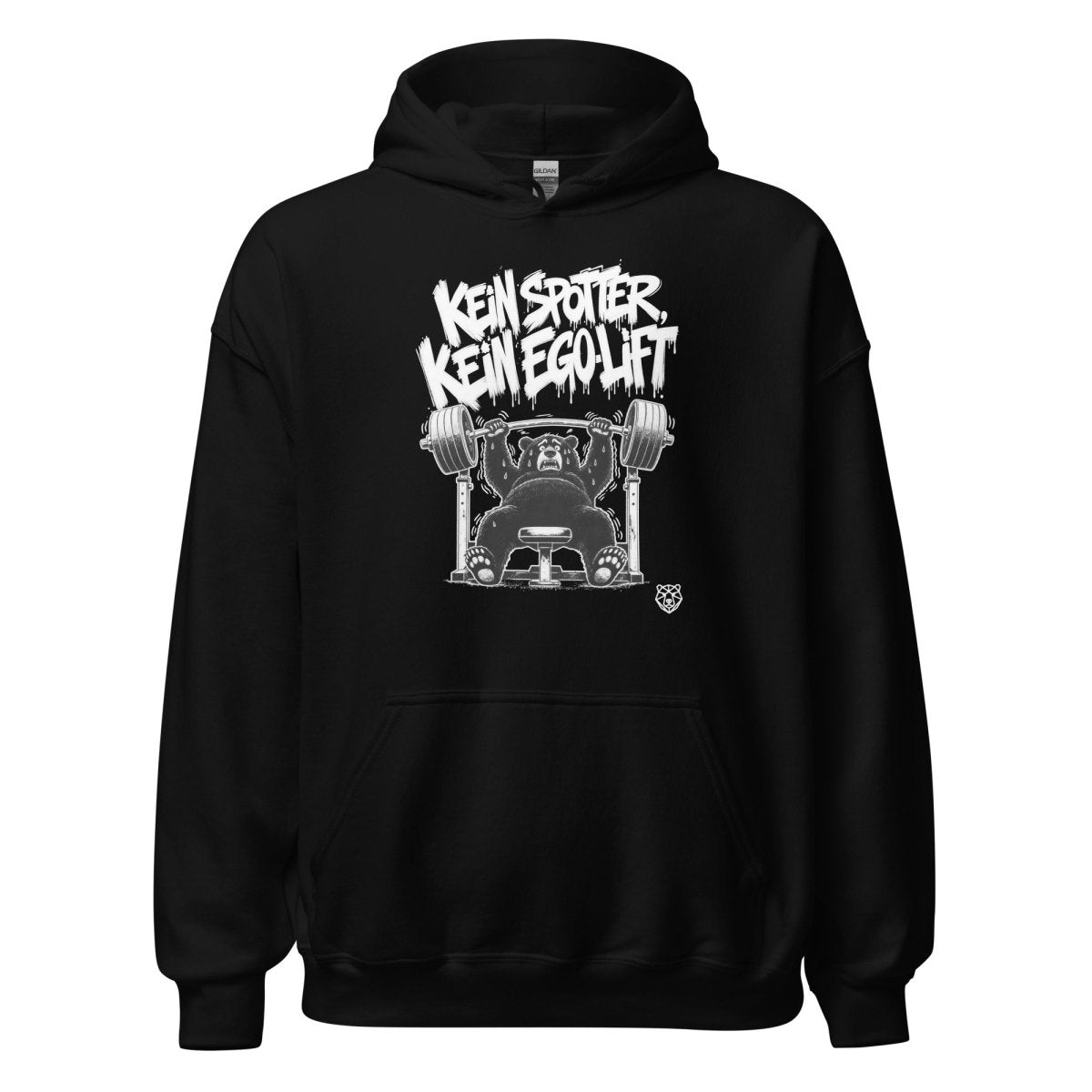 Hoodie "Kein Spotter, Kein Ego-Lift" – Gym & Bodybuilding S–5XL | Black Ursus - Streetwear - S–5XL | Black Ursus