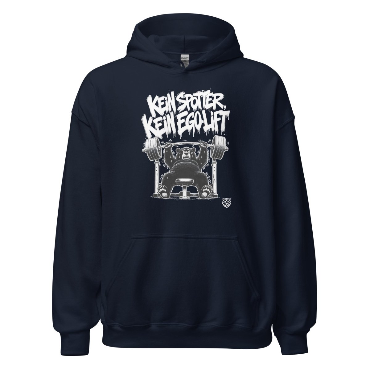 Hoodie "Kein Spotter, Kein Ego-Lift" – Gym & Bodybuilding S–5XL | Black Ursus - Streetwear - S–5XL | Black Ursus