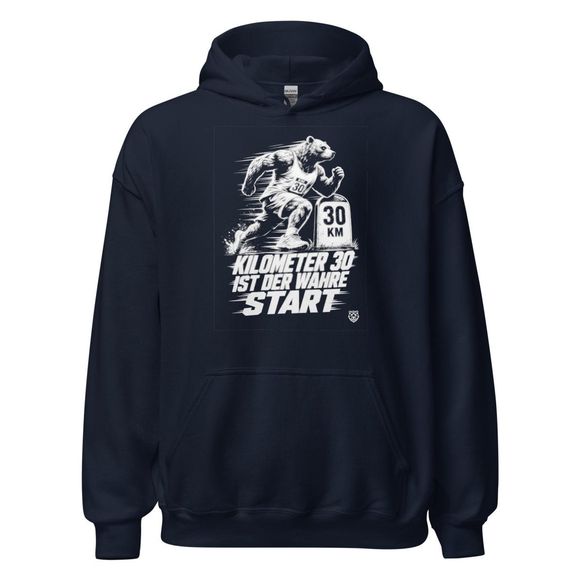 Hoodie "Kilometer 30 Ist Der Wahre Start" – Running & Laufen S–5XL | Black Ursus - Streetwear - S–5XL | Black Ursus