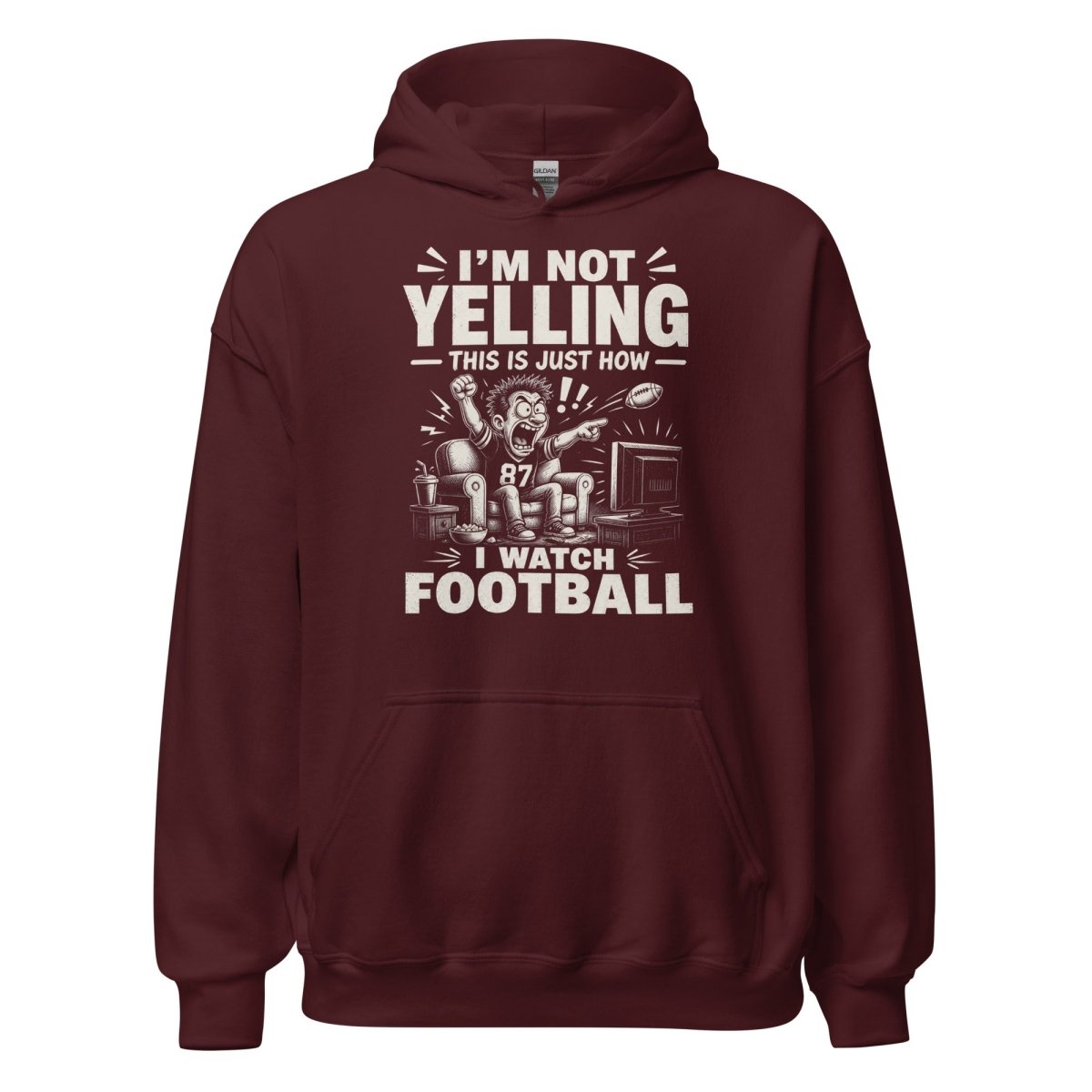 Hoodie "NOT YELLING" – Football Streetwear S–5XL | Black Ursus - Streetwear - size_range | Black Ursus