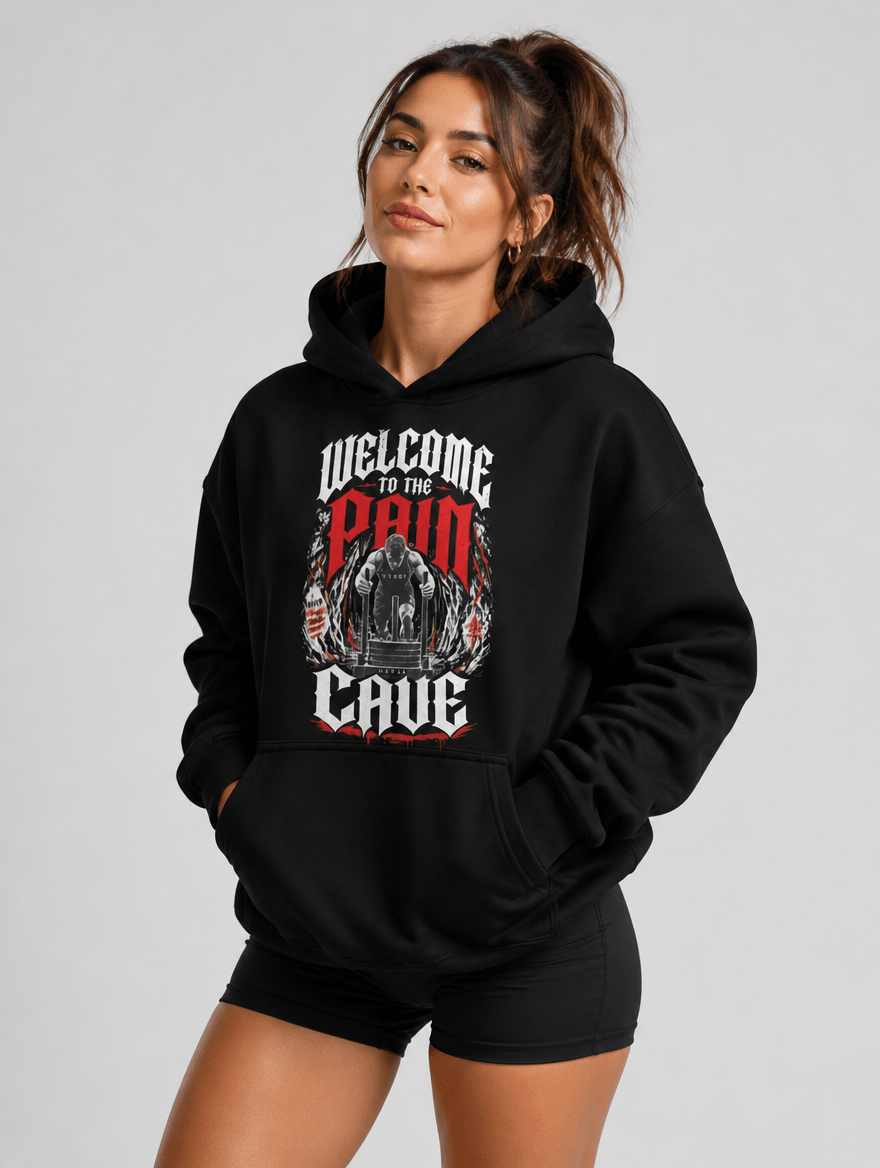 Hoodie "PAIN CAVE" – Gym & Bodybuilding S–5XL | Black Ursus - Streetwear - size_range | Black Ursus