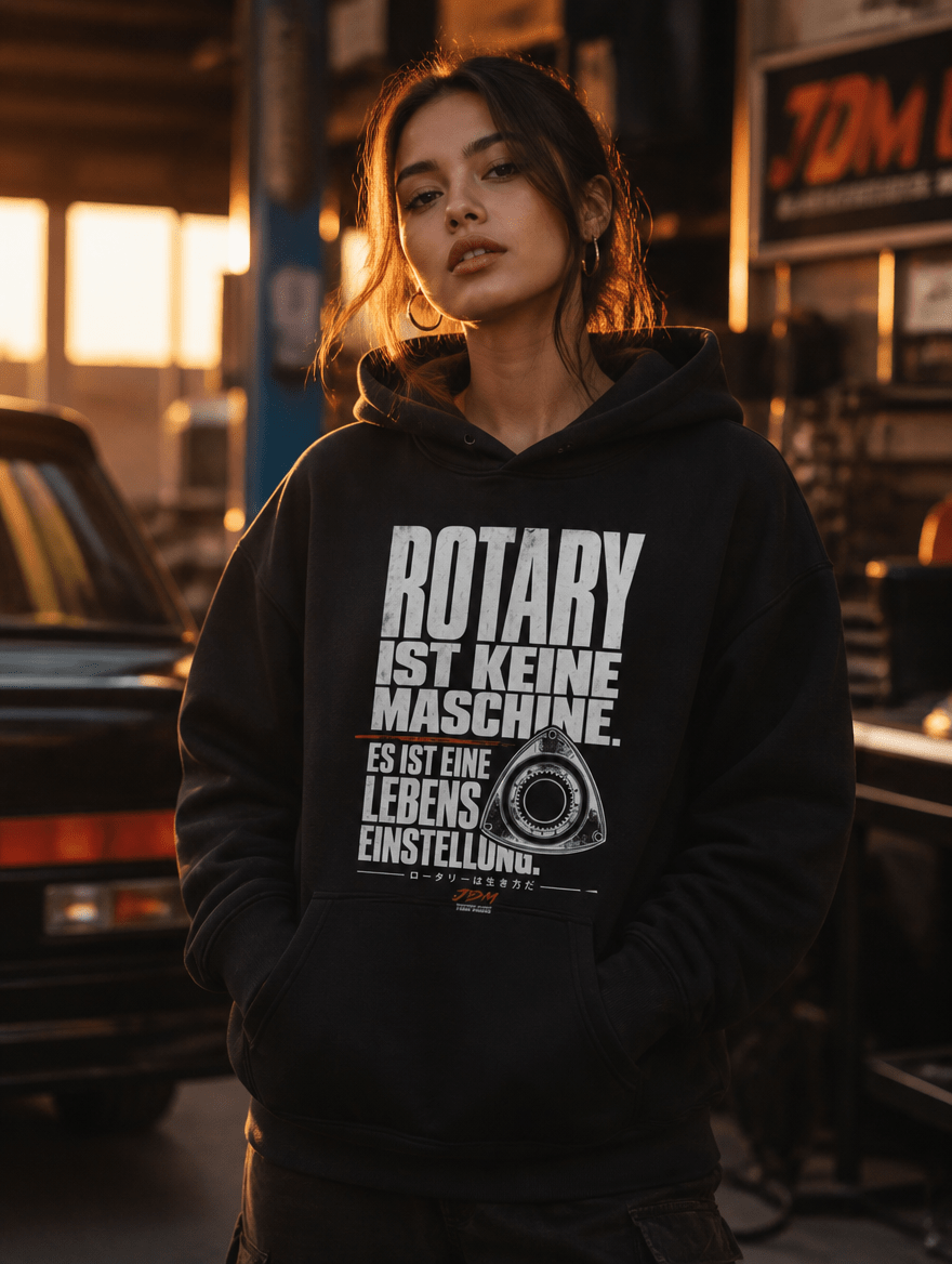 Hoodie "Rotary Lebenseinstellung" – JDM & Japan Streetwear S–5XL | Black Ursus - Streetwear - size_range | Black Ursus