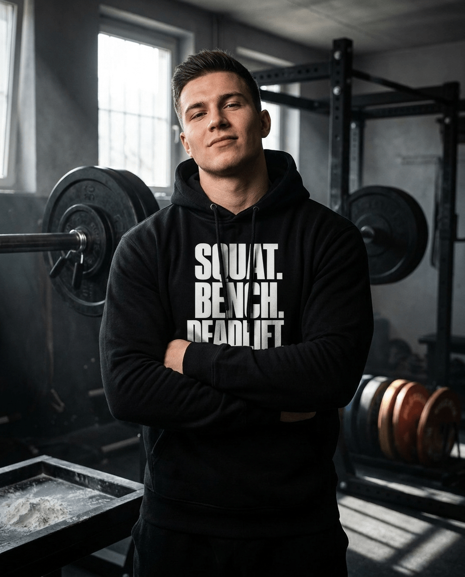 Hoodie "Squat. Bench. Deadlift." – Gym & Bodybuilding S–5XL | Black Ursus - Streetwear - size_range | Black Ursus
