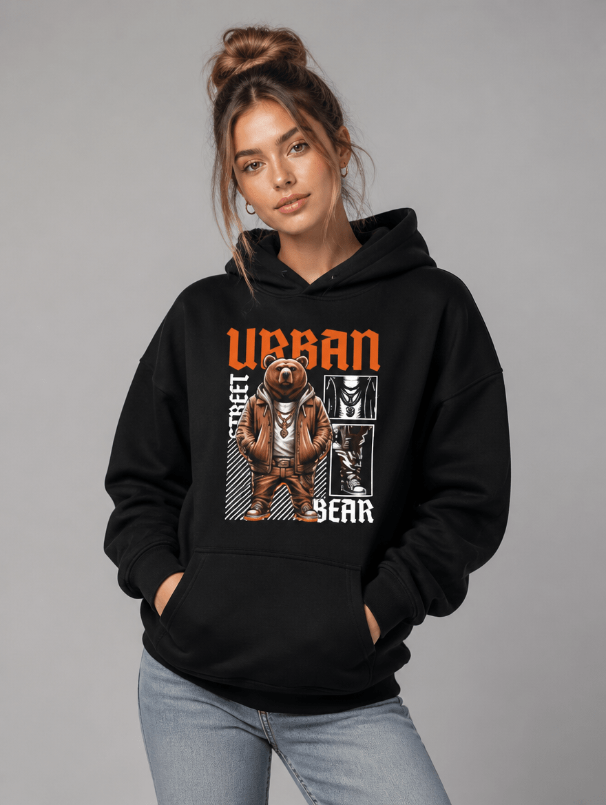 Hoodie "Urban BEAR" – Black Ursus Signature S–5XL | Black Ursus - Streetwear - size_range | Black Ursus