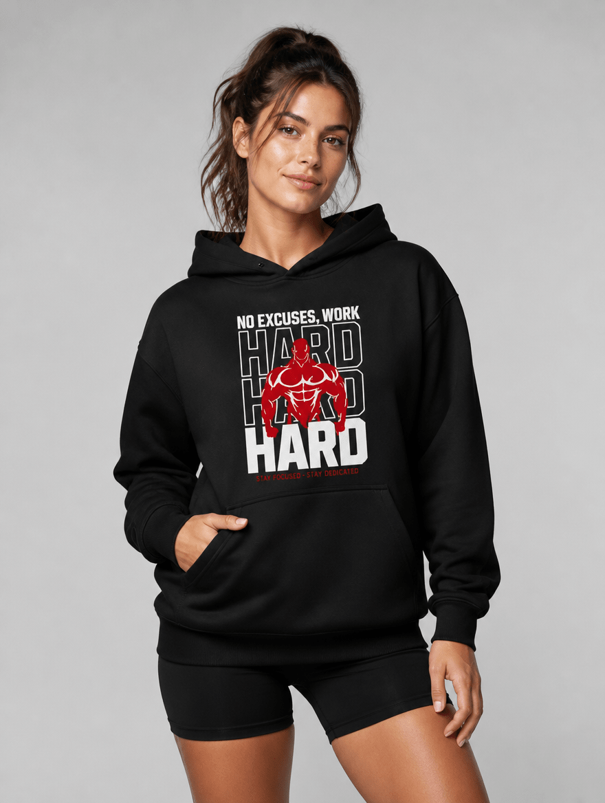 Hoodie "Work Hard" – Gym & Bodybuilding S–5XL | Black Ursus - Streetwear - size_range | Black Ursus