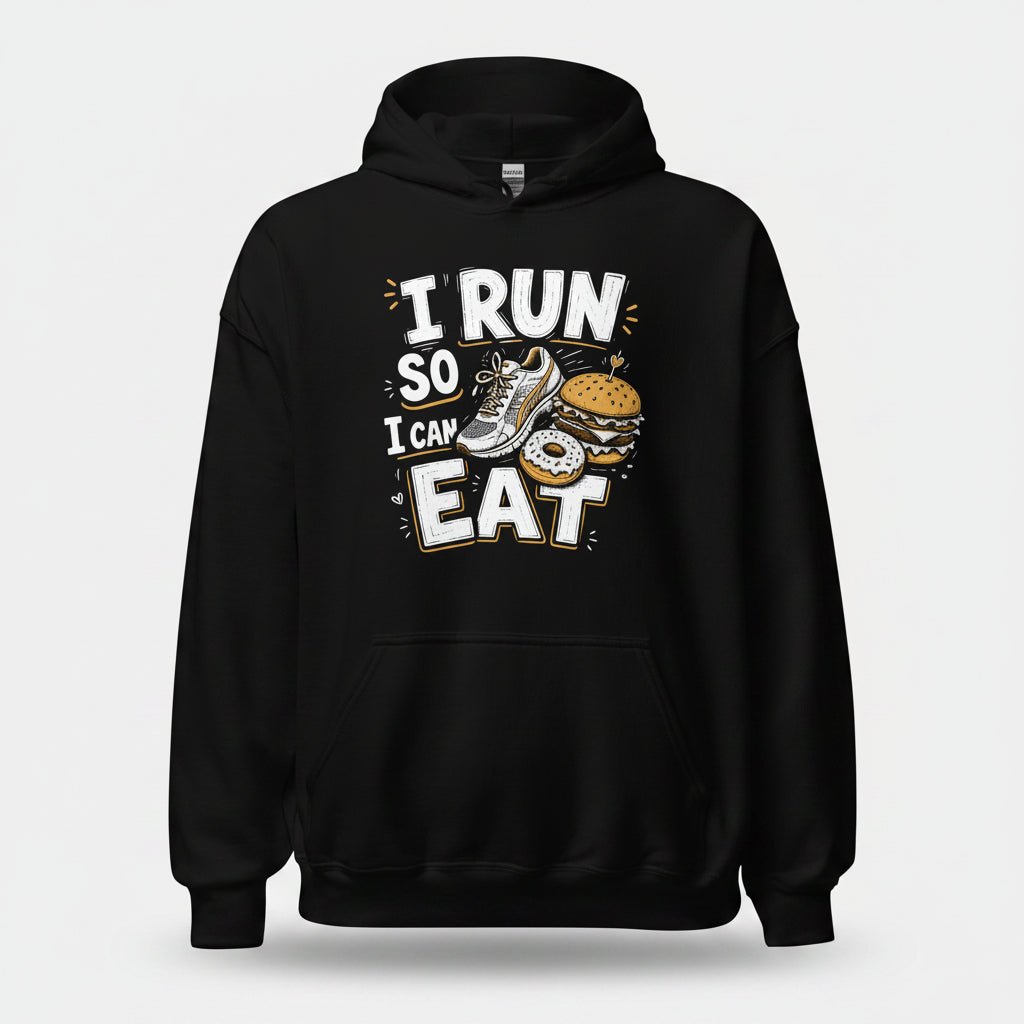 I Run So I Can Eat – Running Hoodie | Unisex S–5XL | Black Ursus - Streetwear - size_range | Black Ursus