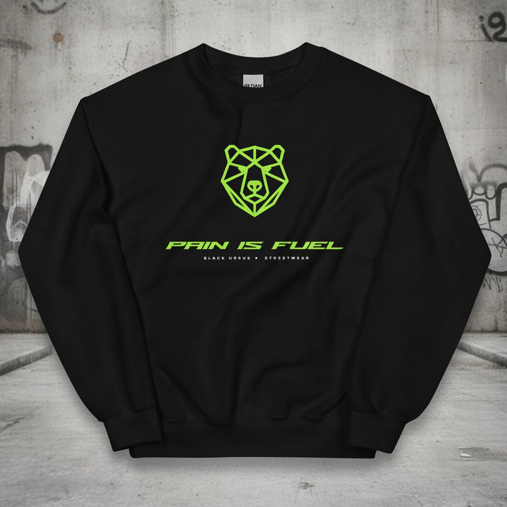 PAIN IS FUEL Unisex Sweatshirt - Black Ursus | Urban Streetwear