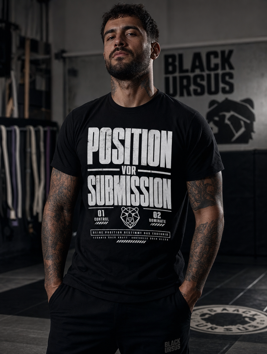 T-Shirt "Position vor Submission" – BJJ & Jiu-Jitsu S–5XL | Black Ursus