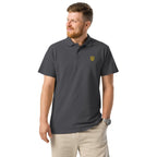 Premium Polo Shirt "Black Ursus" – Piqué, Logo - Stick Gold, S–5XL - Streetwear - size_range | Black Ursus