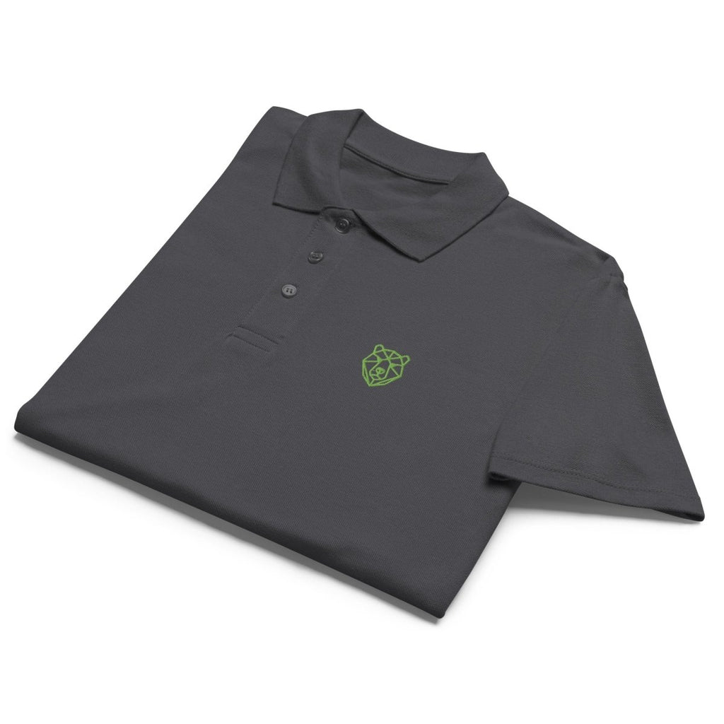 Premium Polo Shirt "Black Ursus" – Piqué, Logo - Stick Grün, S–5XL - Streetwear - size_range | Black Ursus