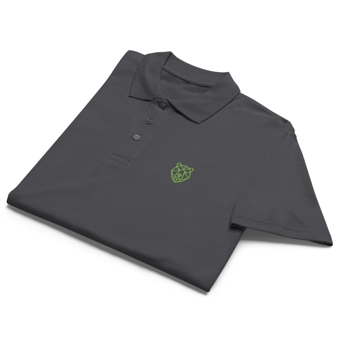 Premium Polo Shirt "Black Ursus" – Piqué, Logo - Stick Grün, S–5XL - Streetwear - size_range | Black Ursus