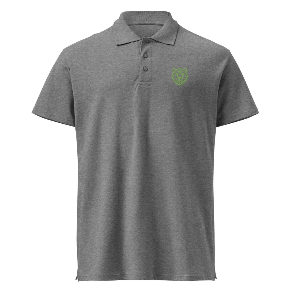 Premium Polo Shirt "Black Ursus" – Piqué, Logo - Stick Grün, S–5XL - Streetwear - size_range | Black Ursus