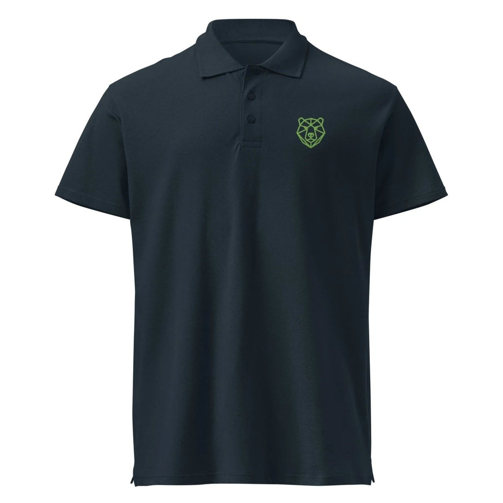 Premium Polo Shirt "Black Ursus" – Piqué, Logo - Stick Grün, S–5XL - Streetwear - size_range | Black Ursus