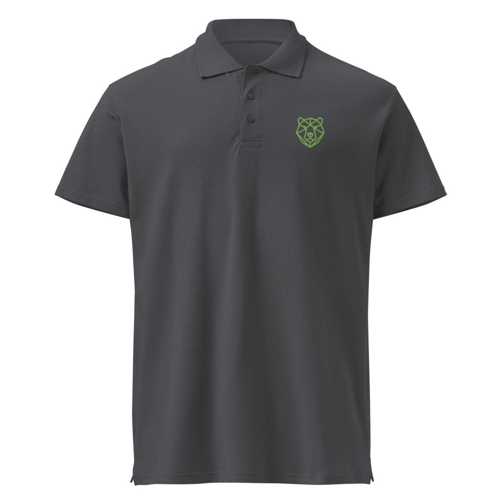 Premium Polo Shirt "Black Ursus" – Piqué, Logo - Stick Grün, S–5XL - Streetwear - size_range | Black Ursus