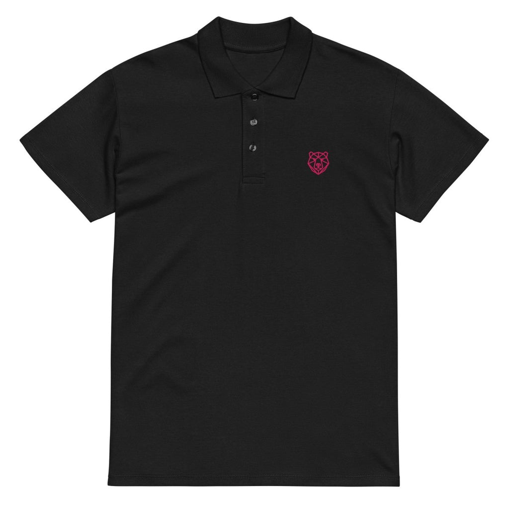 Premium Polo Shirt "Black Ursus" – Piqué, Logo - Stick Magenta, S–5XL - Streetwear - size_range | Black Ursus