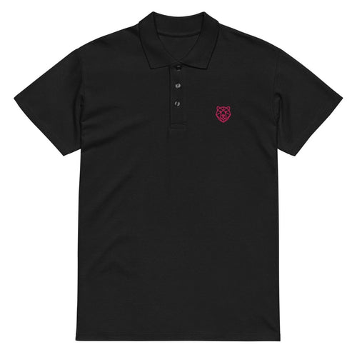 Premium Polo Shirt "Black Ursus" – Piqué, Logo - Stick Magenta, S–5XL - Streetwear - size_range | Black Ursus