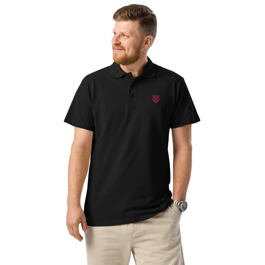 Premium Polo Shirt "Black Ursus" – Piqué, Logo - Stick Magenta, S–5XL - Streetwear - size_range | Black Ursus
