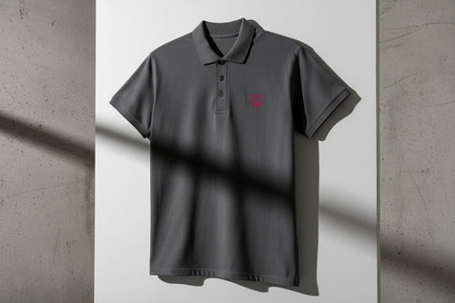 Premium Polo Shirt "Black Ursus" – Piqué, Logo - Stick Magenta, S–5XL - Streetwear - size_range | Black Ursus