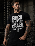 T-Shirt "Rack It Or Crack It" – Gym & Bodybuilding S–5XL | Black Ursus