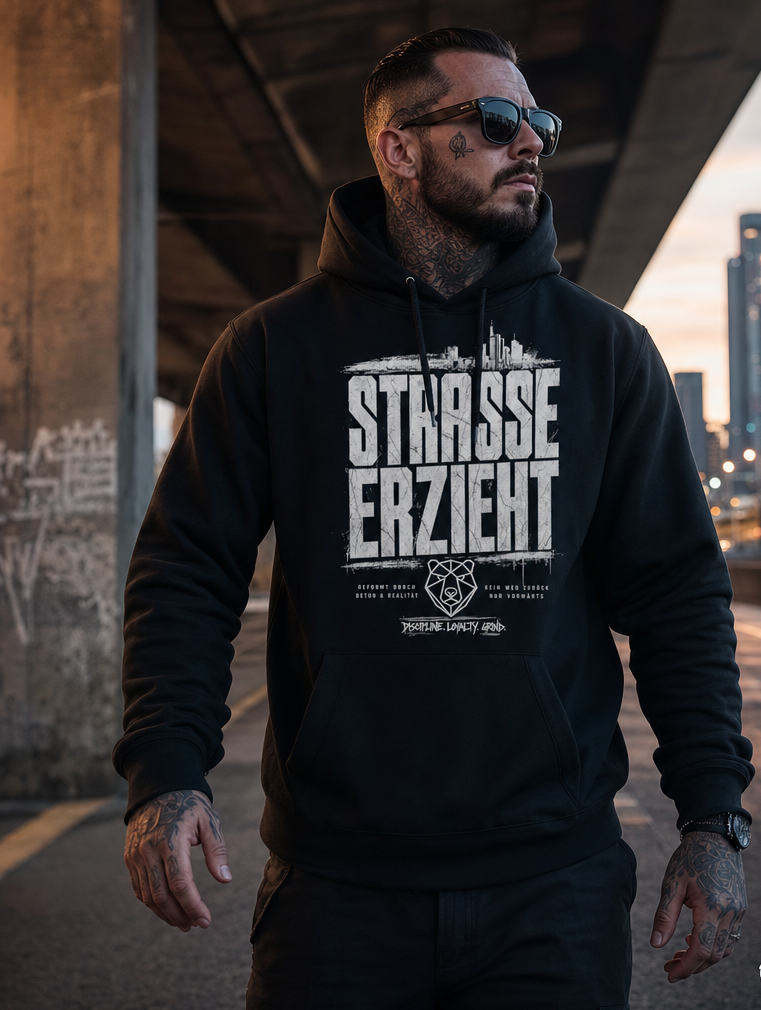 Hoodie "Straße erzieht" – Urban Streetwear S–5XL | Black Ursus