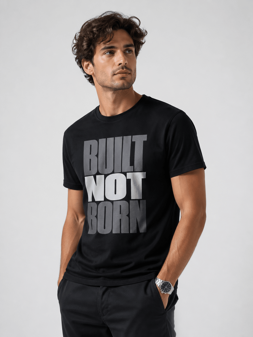 T-Shirt "Built Not Born" – Gym & Bodybuilding S–5XL | Black Ursus - Streetwear - size_range | Black Ursus