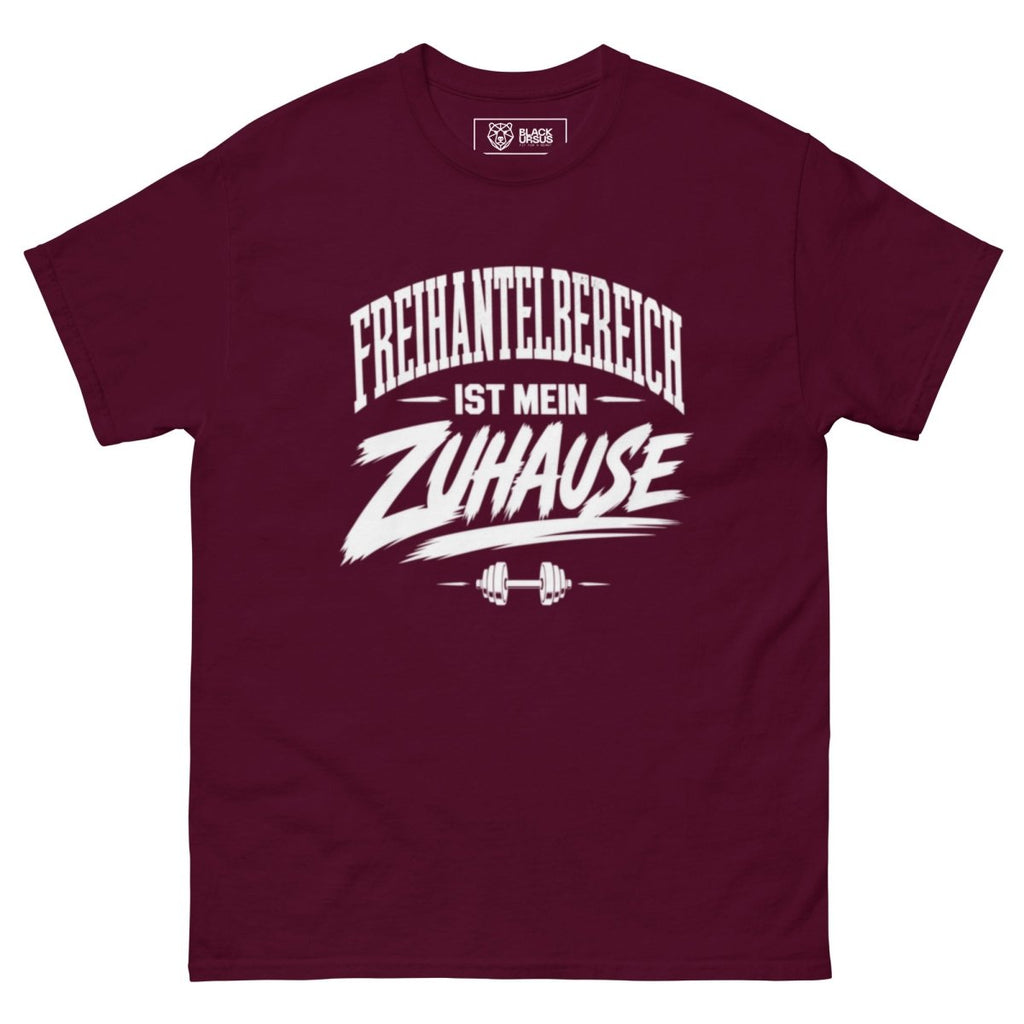 T-Shirt "Freihantelbereich Ist Mein Zuhause" – Gym & Bodybuilding S–5XL | Black Ursus - Streetwear - size_range | Black Ursus