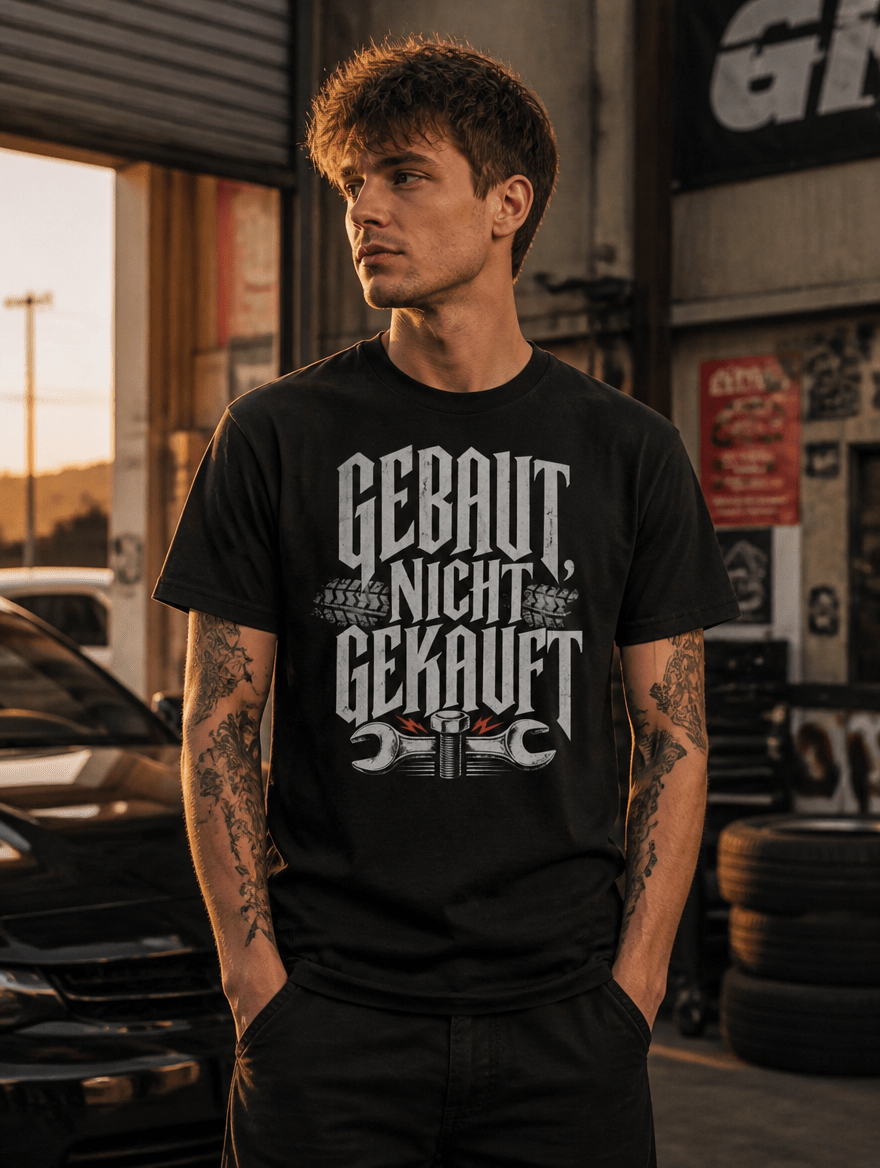 T-Shirt "Gebaut, Nicht Gekauft" – JDM & Japan Streetwear S–5XL | Black Ursus - Streetwear - size_range | Black Ursus