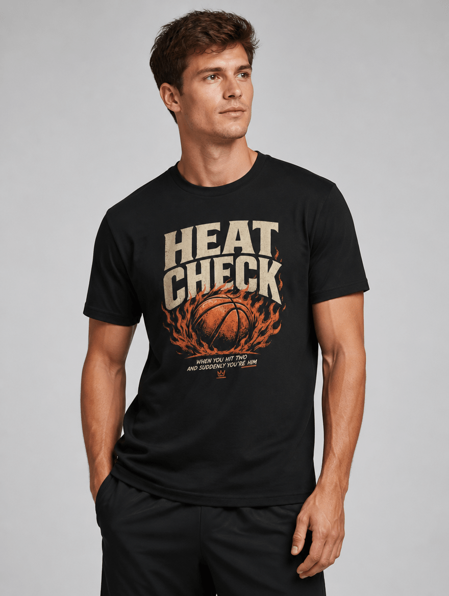 T-Shirt "HEAT CHECK" – Basketball Streetwear S–5XL | Black Ursus - Streetwear - size_range | Black Ursus