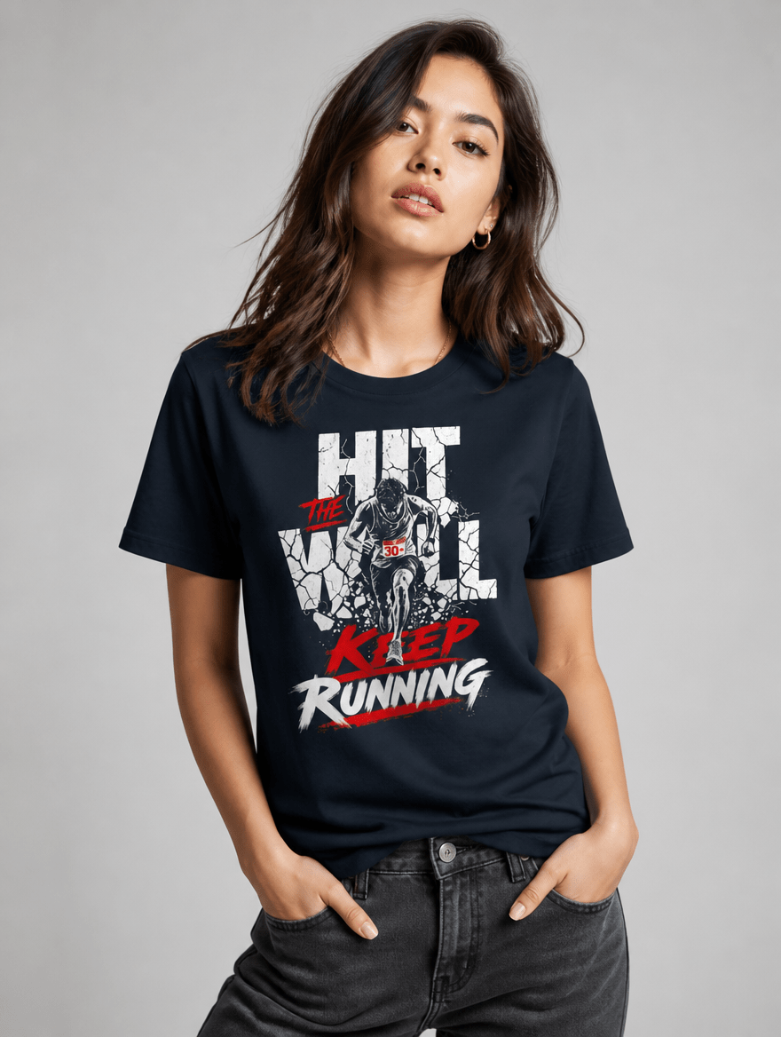 T-Shirt "HIT THE WALL" – Running & Laufen S–5XL | Black Ursus - Streetwear - size_range | Black Ursus