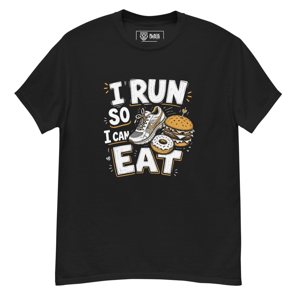T-Shirt "I RUN" – Running & Laufen S–5XL | Black Ursus - Streetwear - size_range | Black Ursus